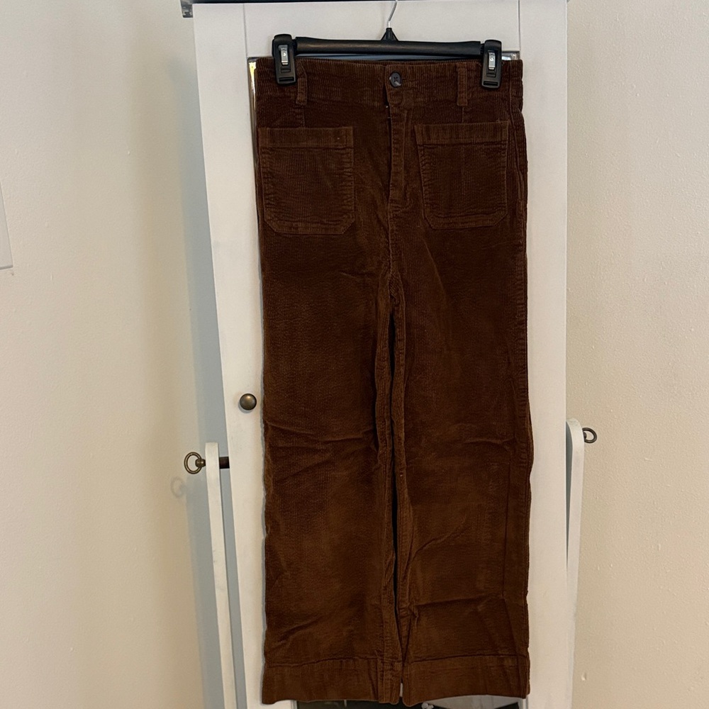 Avec Les Filles Brown Wide Leg Corduroy Pants
